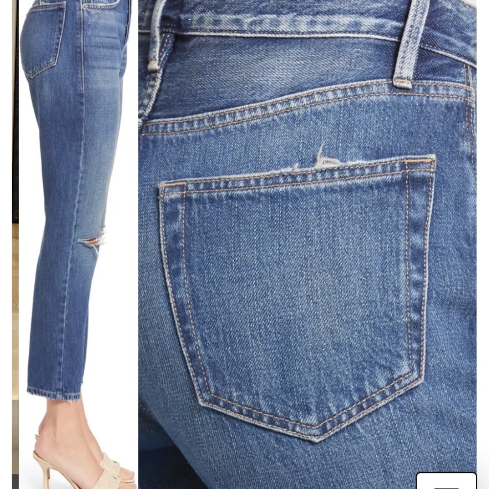 frame le original high rise straight fit jeans - Picture 7 of 8